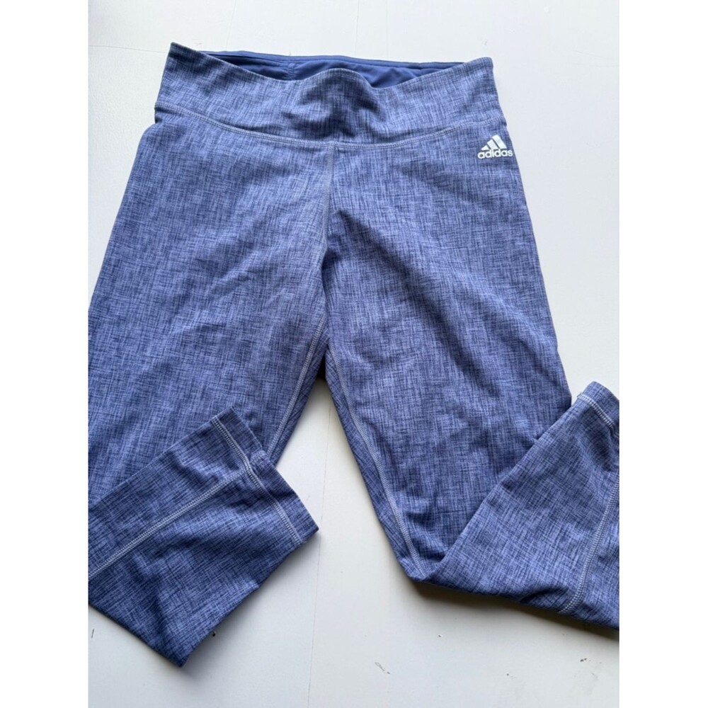 adidas Blue Heather Leggings womens M workout Medium gym yoga slim A12